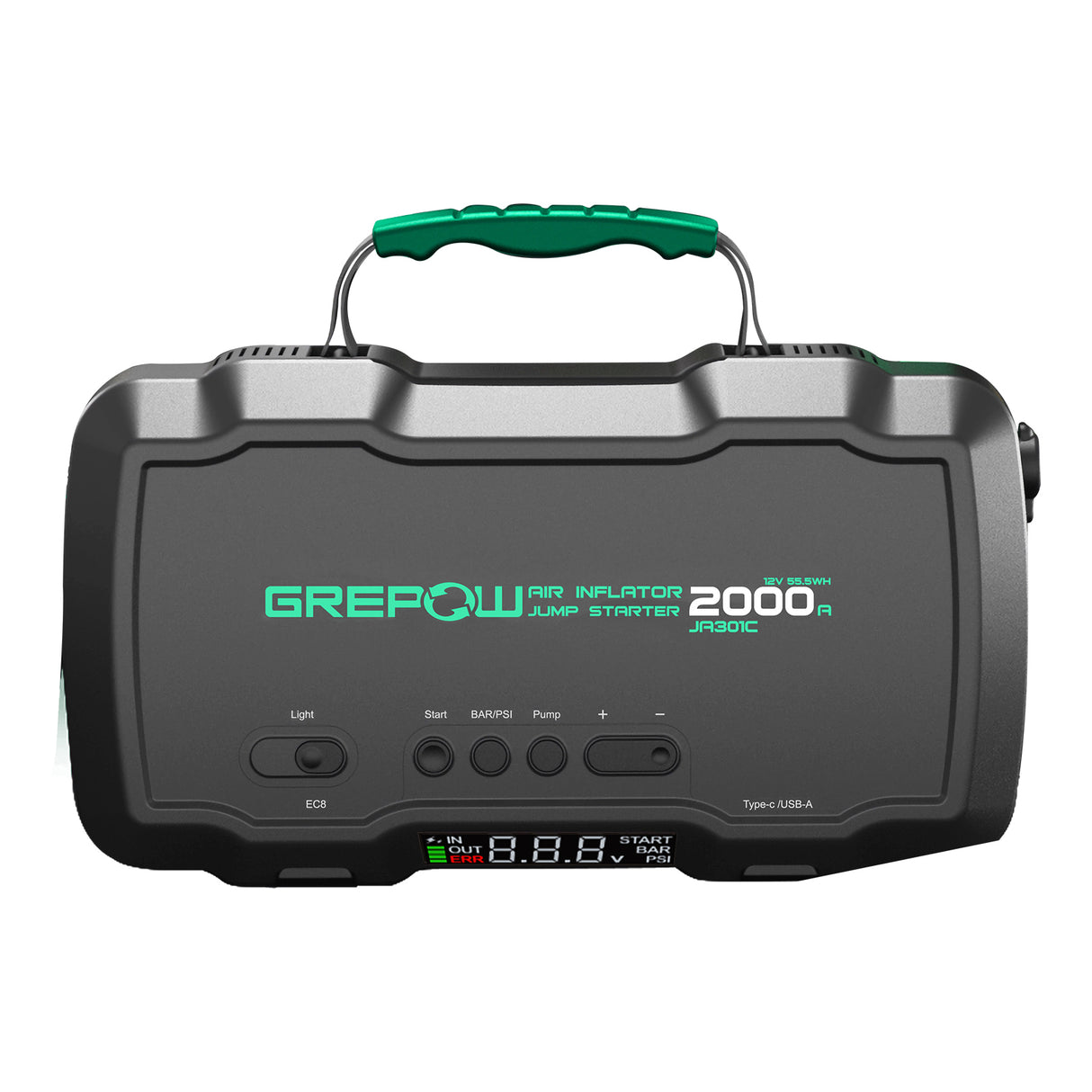 2000A 12V Lithium Jump Starter with 150PSI Air inflator