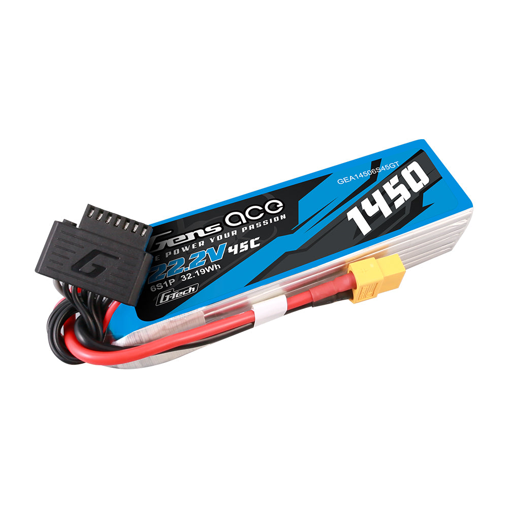 Gens Ace G-Tech 1450 mAh 22,2 V 45 C 6S1P Lipo-Akkupack mit XT60-Stecker