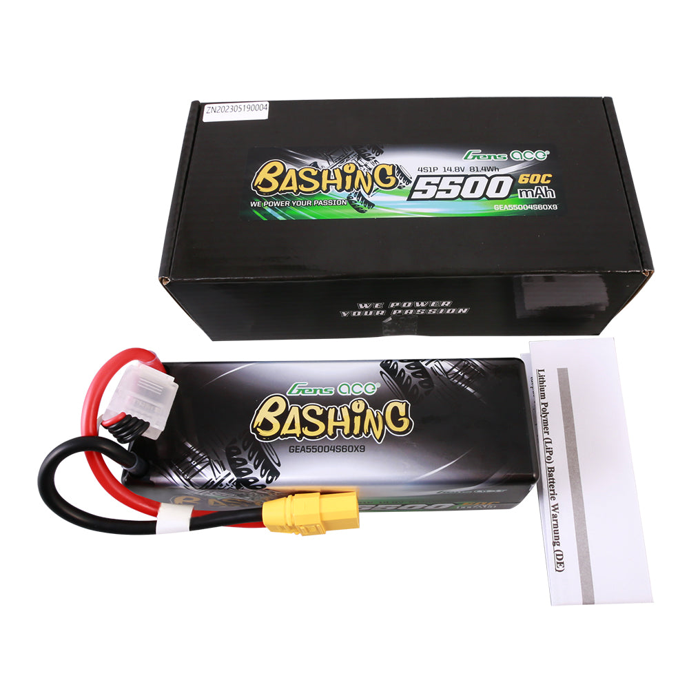 Gens ace 5500mAh 4S1P 14,8V 60C HardCase RC-Auto Lipo-Akku 14#