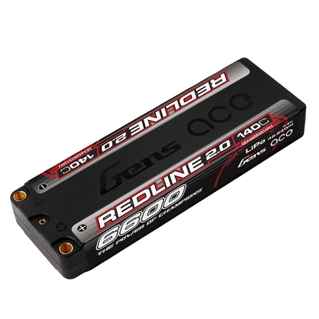 Gens ace Redline 2.0 Series 6600mAh 7.4V 140C 2S1P HardCase 57# Lipo Battery