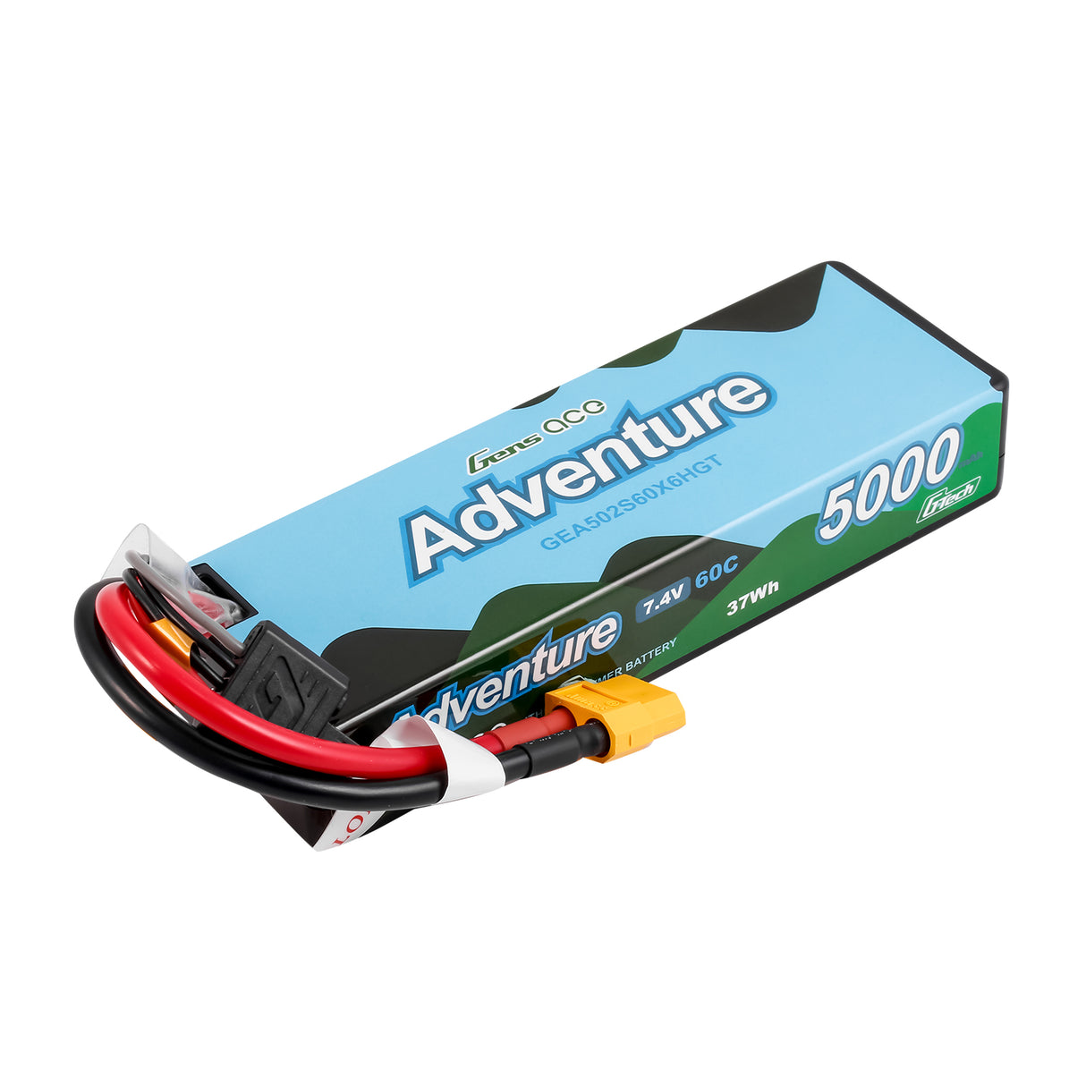 Gens ace Adventure G-Tech 5000mAh 2S1P 7.4V 60C Lipo Battery HC#112 XT60