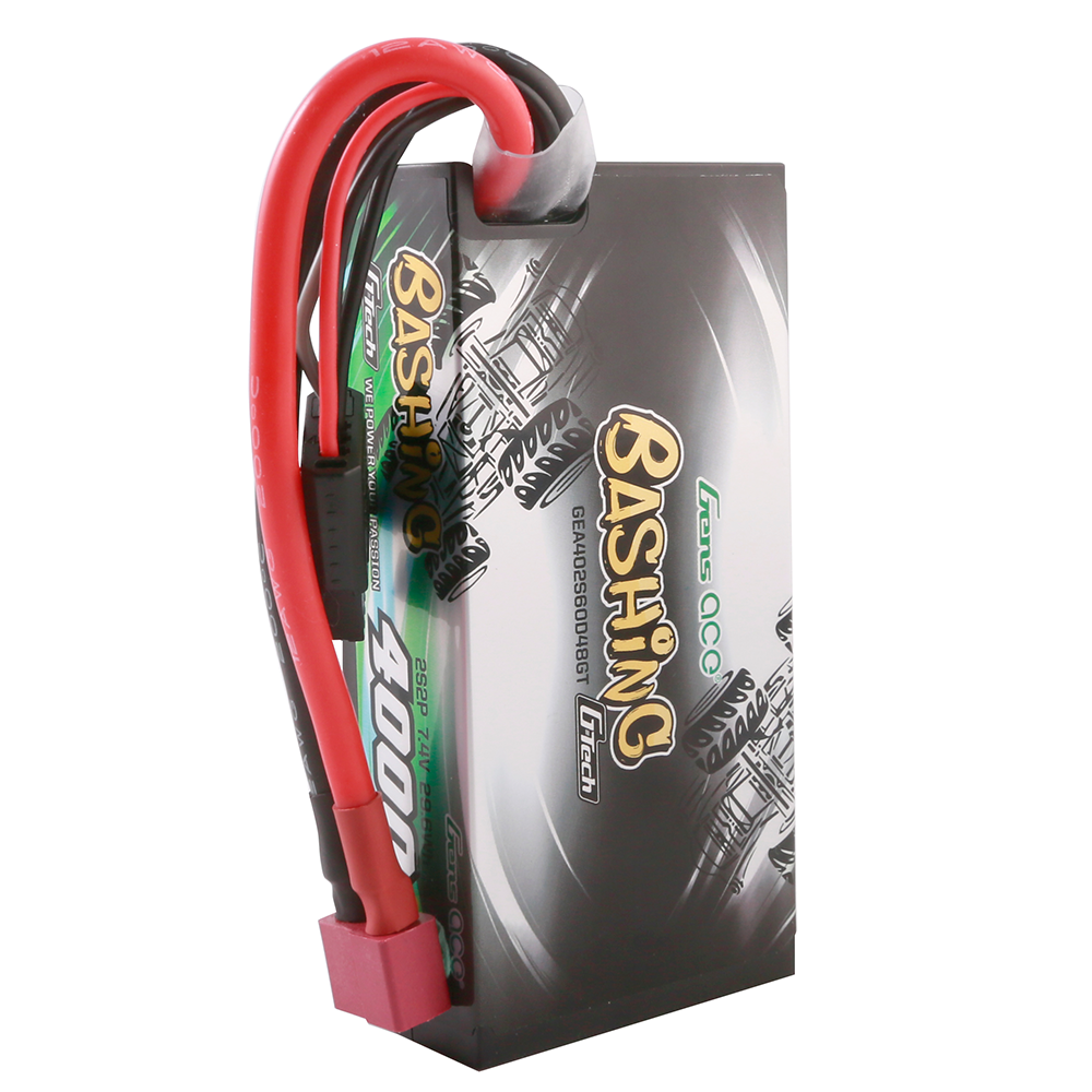 Gens ace G-Tech 4000mAh 2S2P 7.4V 60C HardCase 48# car Lipo Battery pack with T-plug