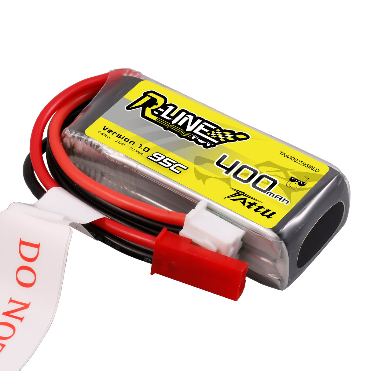 Tattu R-Line 400mAh 7.4V 2S1P 95C Lipo Battery  with  JST-SYP Plug