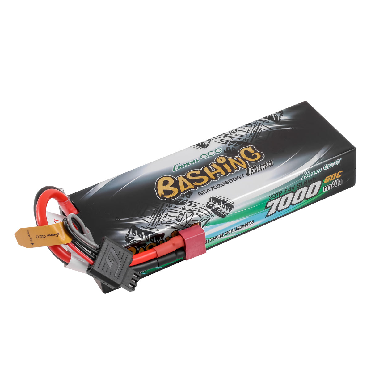 Gens Ace G-Tech  7000mAh 7.4V 60C 2S1P Lipo Battery Pack with T-Plug Bashing Series