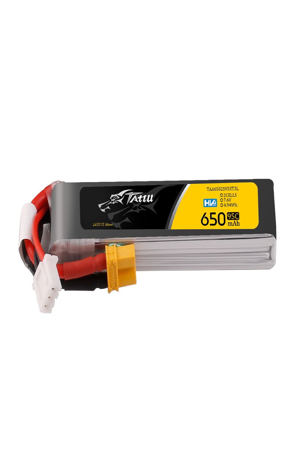 Tattu 2s 650mAh 95C7.6V HV Lipo Battery with XT30 Long-Pack