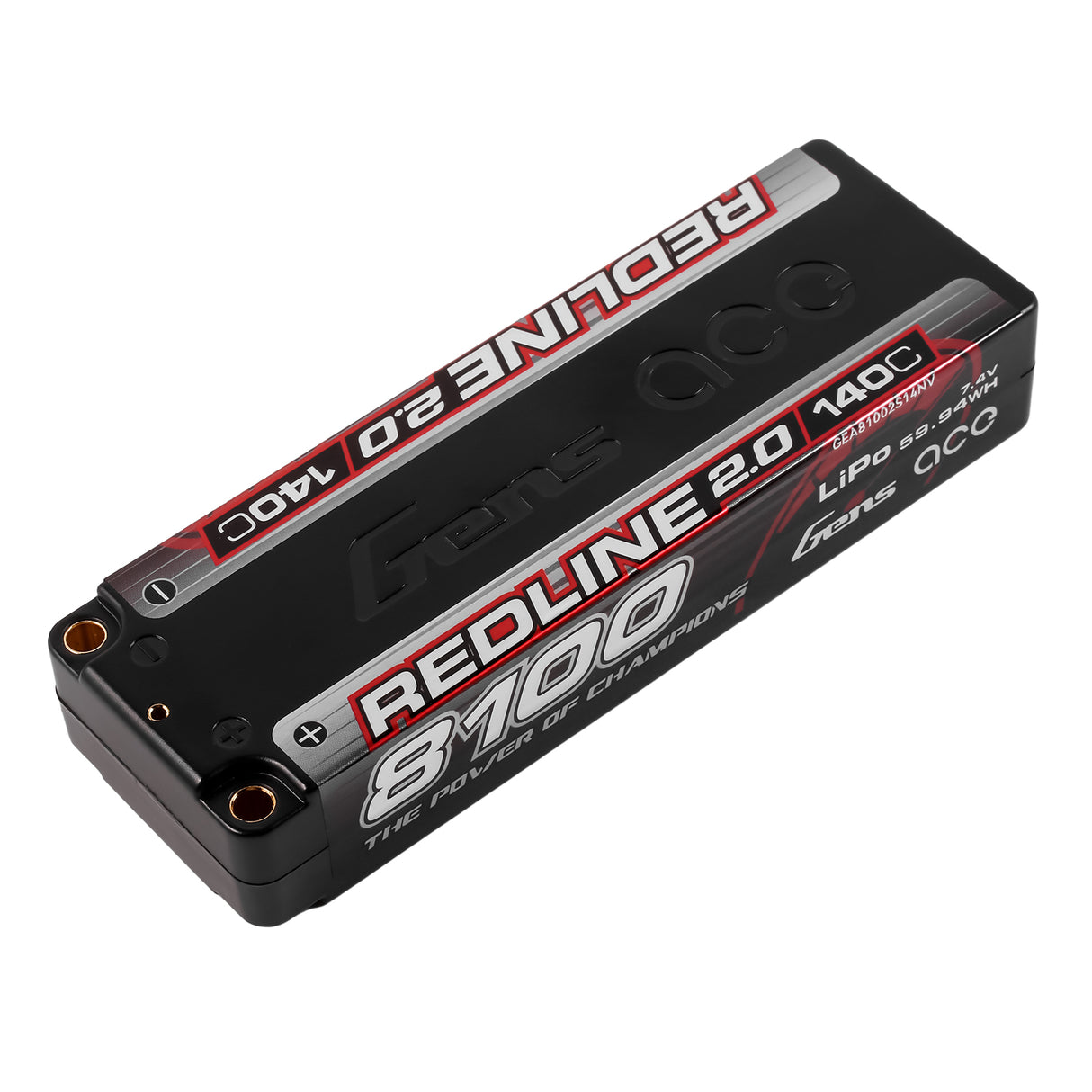 Gens ace Redline 2.0 8100mAh 7.4V 140C 2S HardCase 58# Lipo Battery