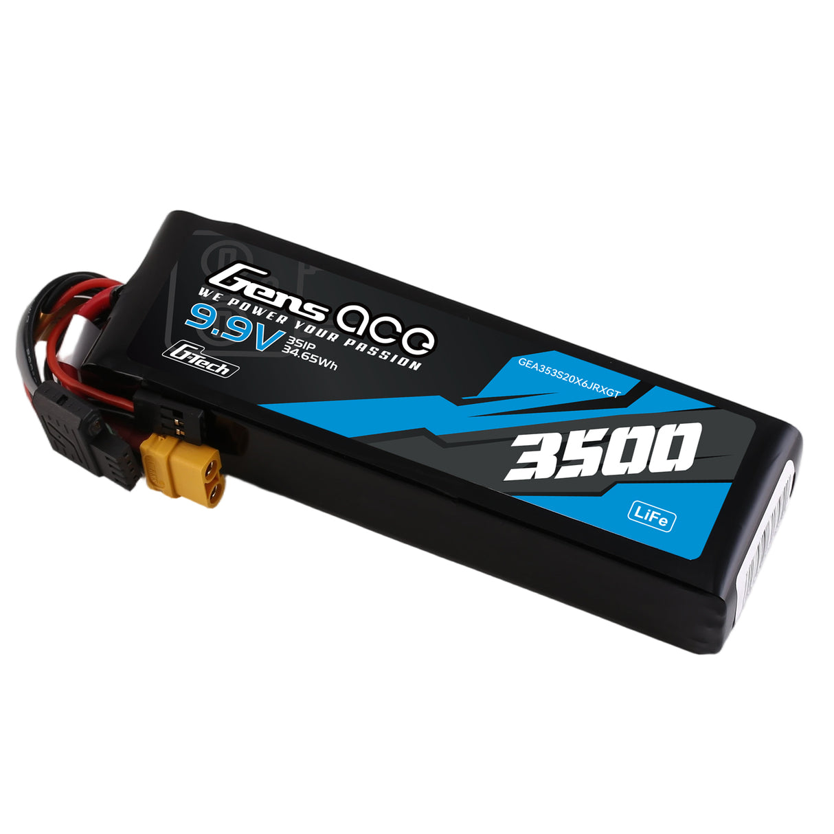 Gens ace Mini G-Tech 3500mAh 9.9V 3S1P 20C Li-Fe Battery Pack for Receiver