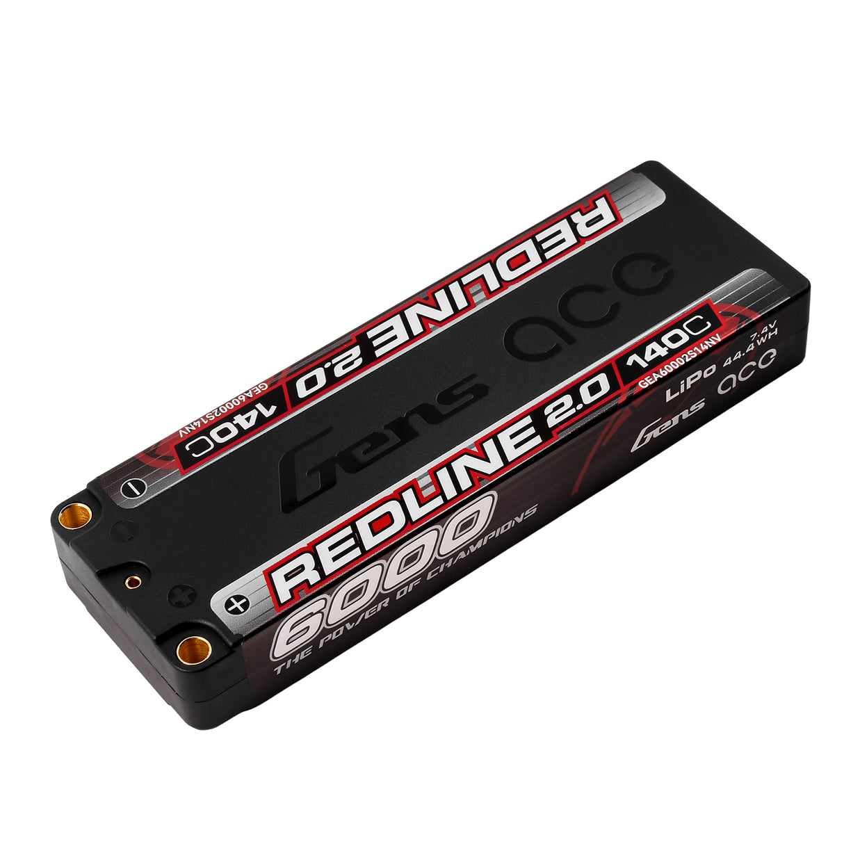 Gens ace Redline 2.0 6000mAh 7.4V 140C 2S HardCase 131# Lipo Battery