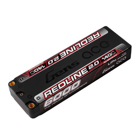 Gens ace Redline 2.0 6000mAh 7.4V 140C 2S HardCase 131# Lipo Battery