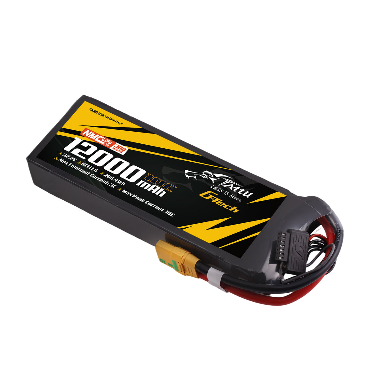 Tattu Semi-solid State 380Wh/kg 12000mAh 10C 22.2V 6S1P Lipo Battery Pack with XT90S-F plug
