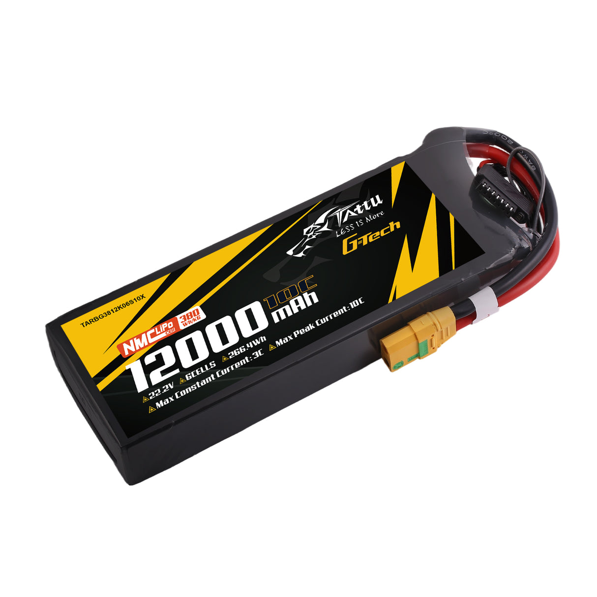 Tattu Semi-solid State 380Wh/kg 12000mAh 10C 22.2V 6S1P Lipo Battery Pack with XT90S-F plug