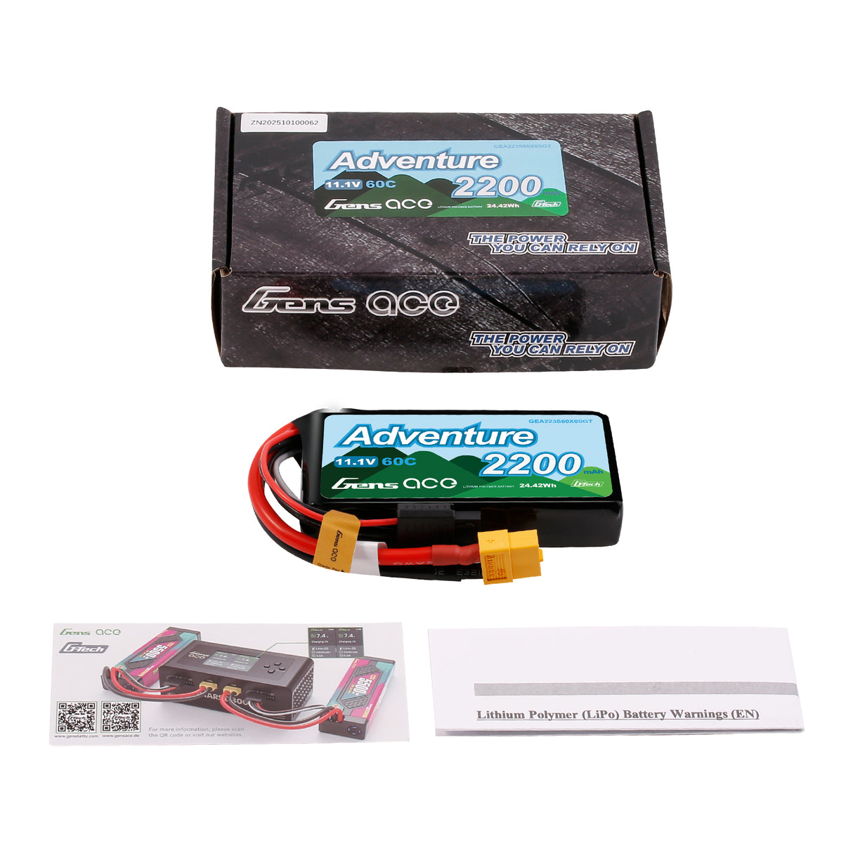 Gens ace Adventure G-Tech 2200mAh 3S1P 11.1V 60C Lipo Battery XT60