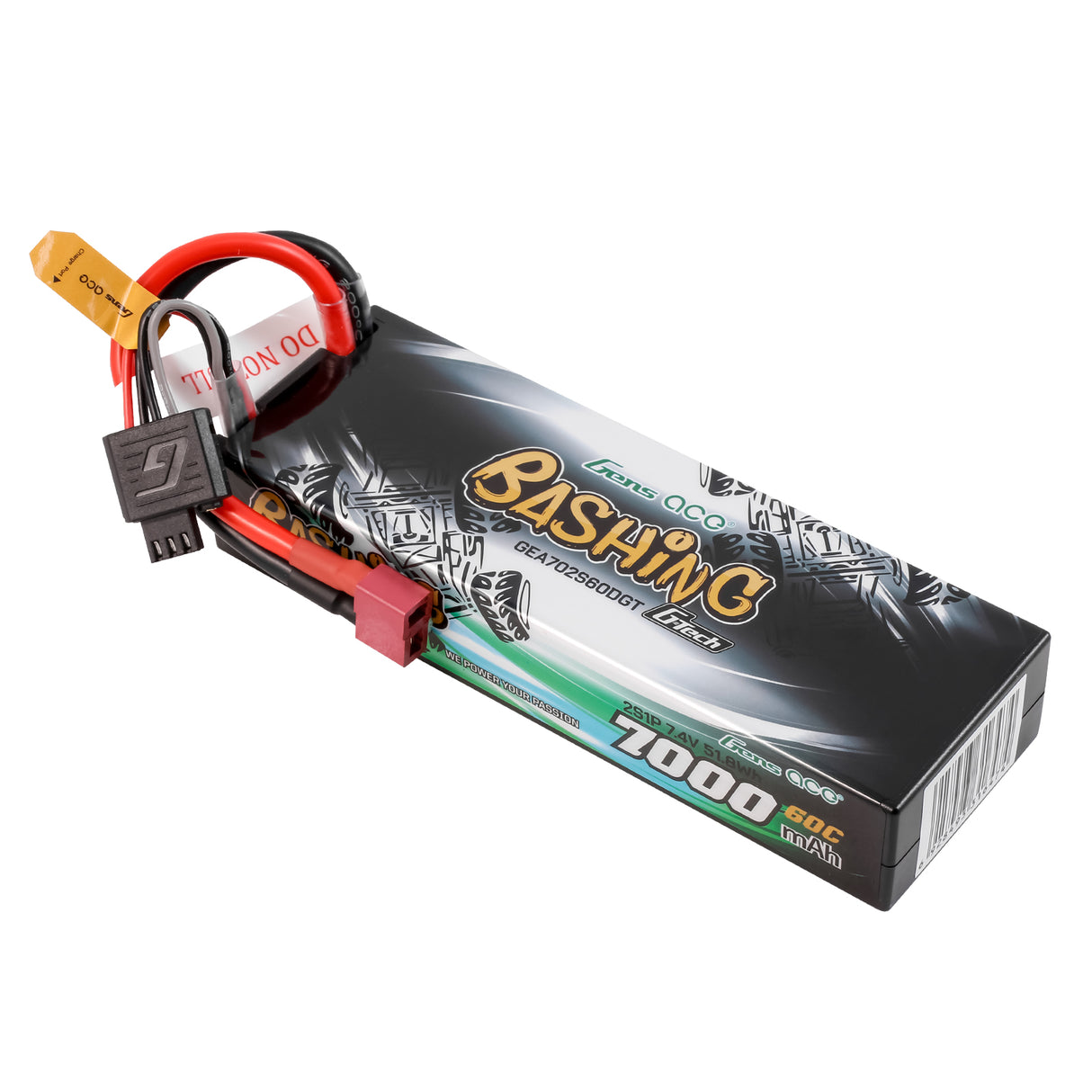 Gens Ace G-Tech  7000mAh 7.4V 60C 2S1P Lipo Battery Pack with T-Plug Bashing Series