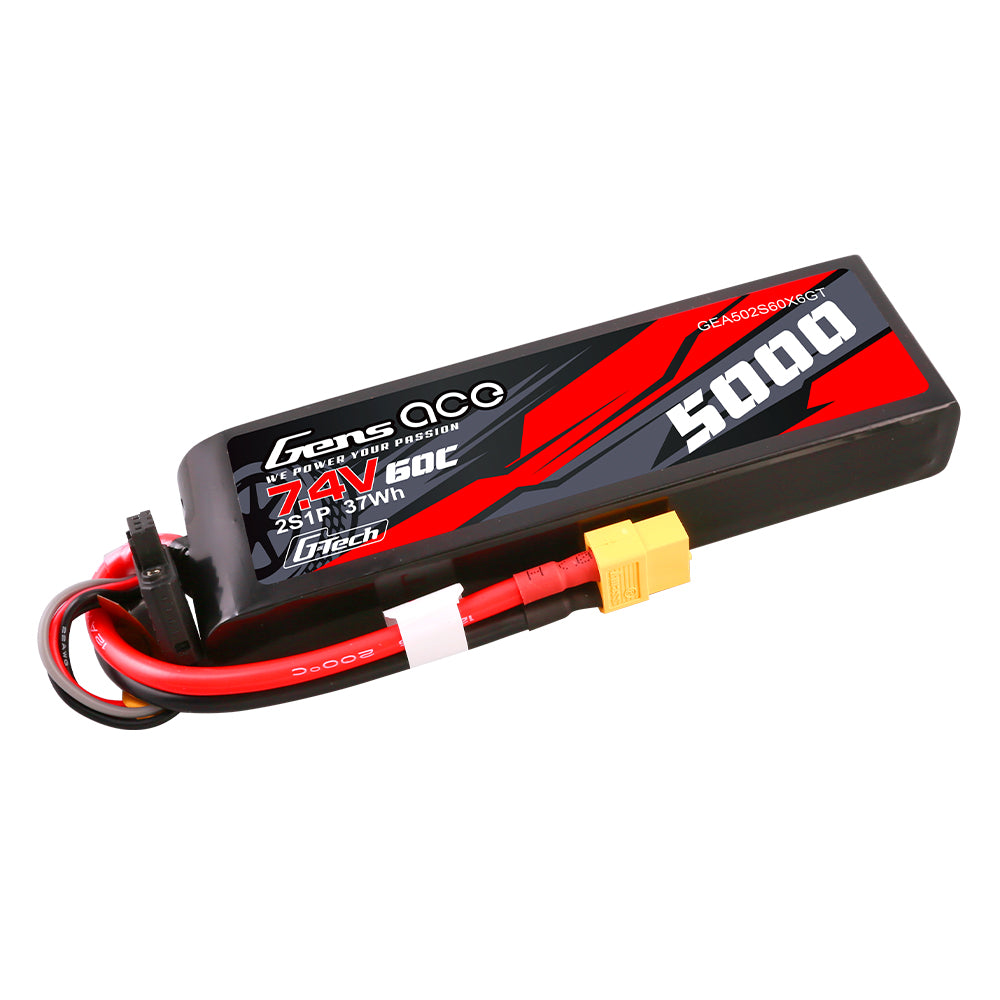 Gens ace G-Tech 5000 mAh 7,4 V 60C 2S1P Lipo PC-Materialgehäuse mit XT60-Stecker