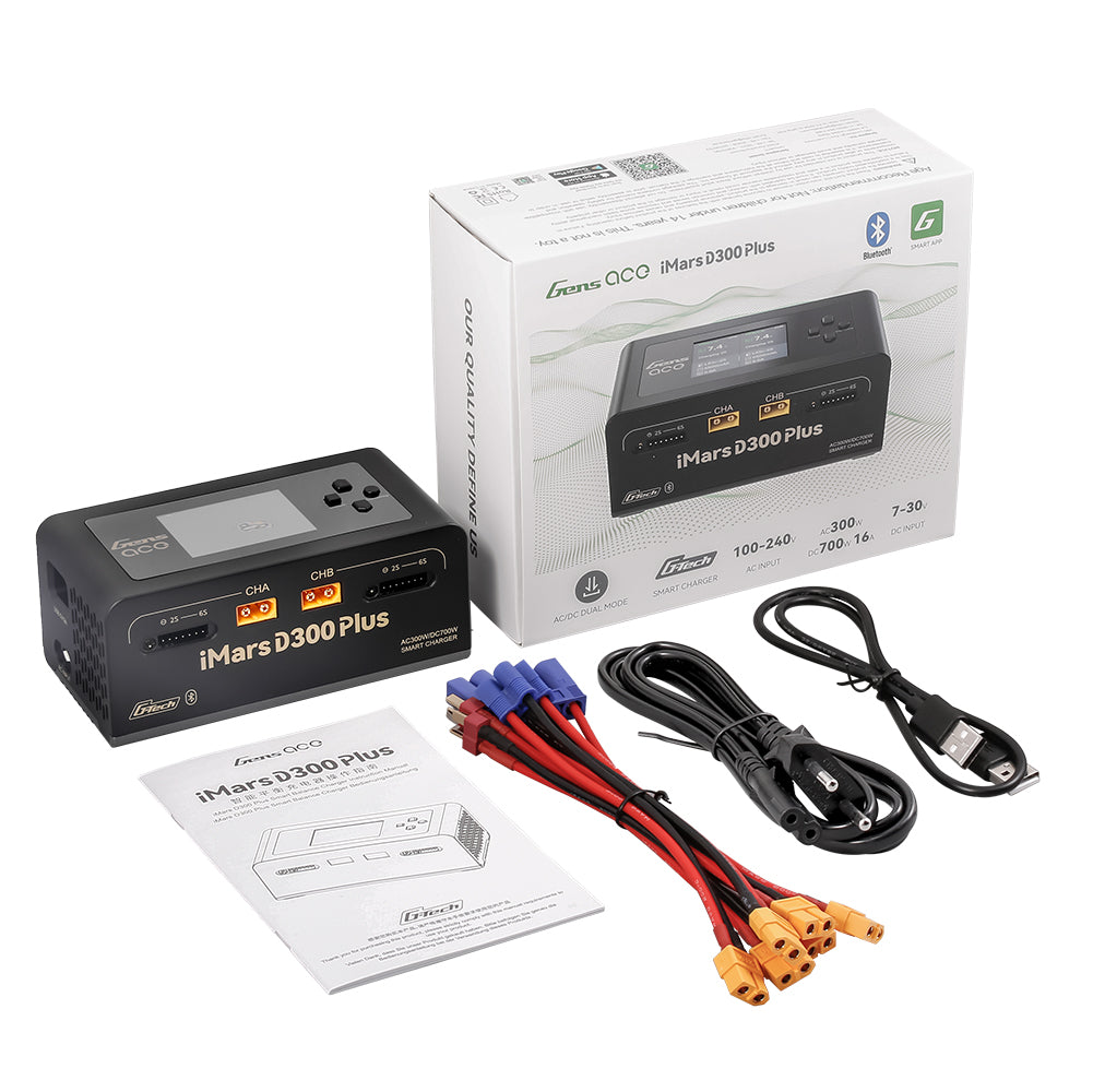 Gens ace iMars D300 Plus Smart Charger | Dual-Channel | G-tech | EB Black