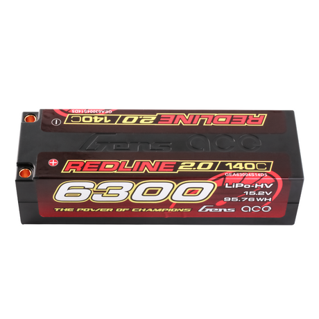 Gens ace 6300mAh  4S 15.2V 140C HardCase 59# Redline Series Lipo Battery with 5.0mm bullet for RC Car