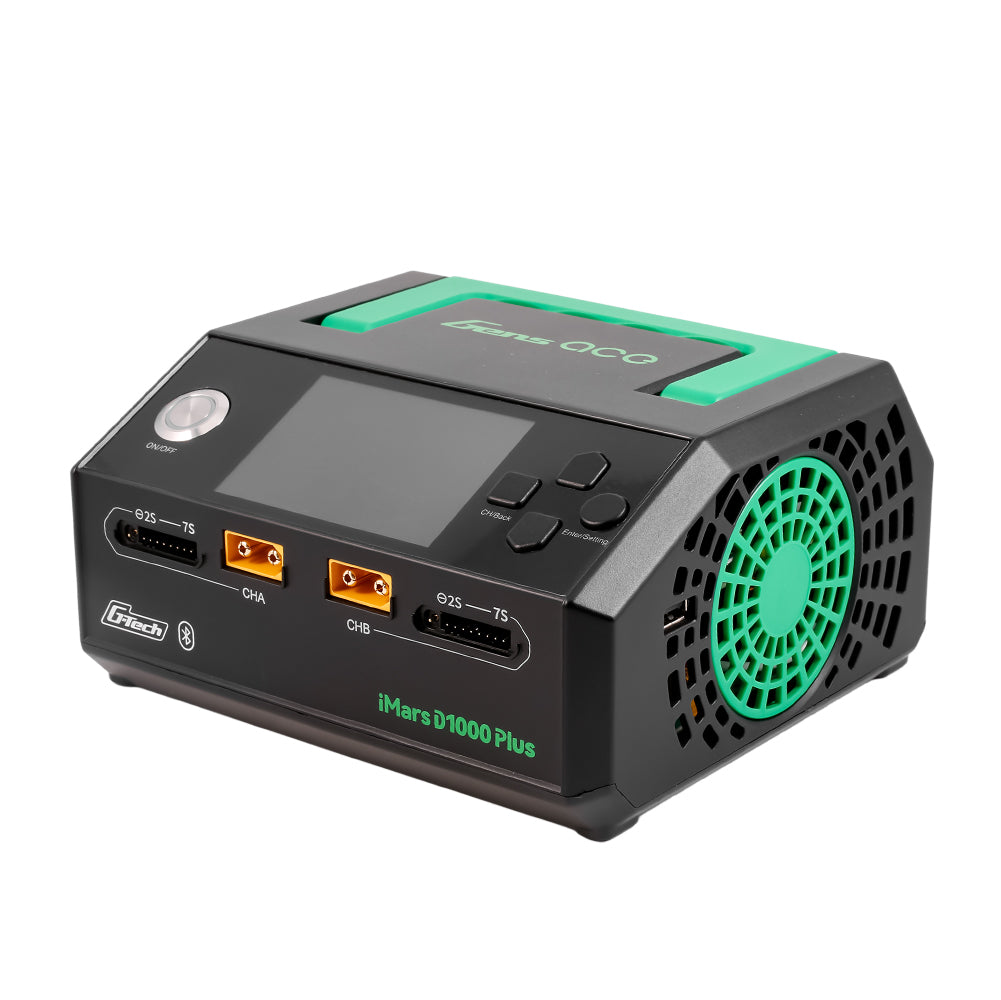 Gens ace D1000 Plus G-Tech Dual Channel Charger 25A*2 1000W for 1S-7S RC Model Battery-UK version