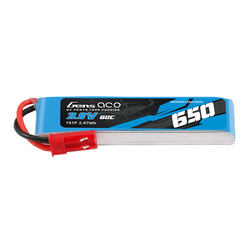 Gens Ace 650mAh 3.8V 60C  1S1P HV LIPO Battery with JST-SYP Plug