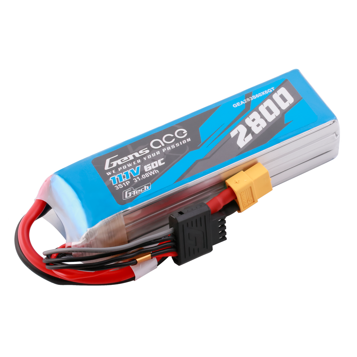 Gens ace G-Tech Soaring 2800 mAh 11,1 V 60 C 3S1P LiPo-Akkupack mit XT60-Stecker