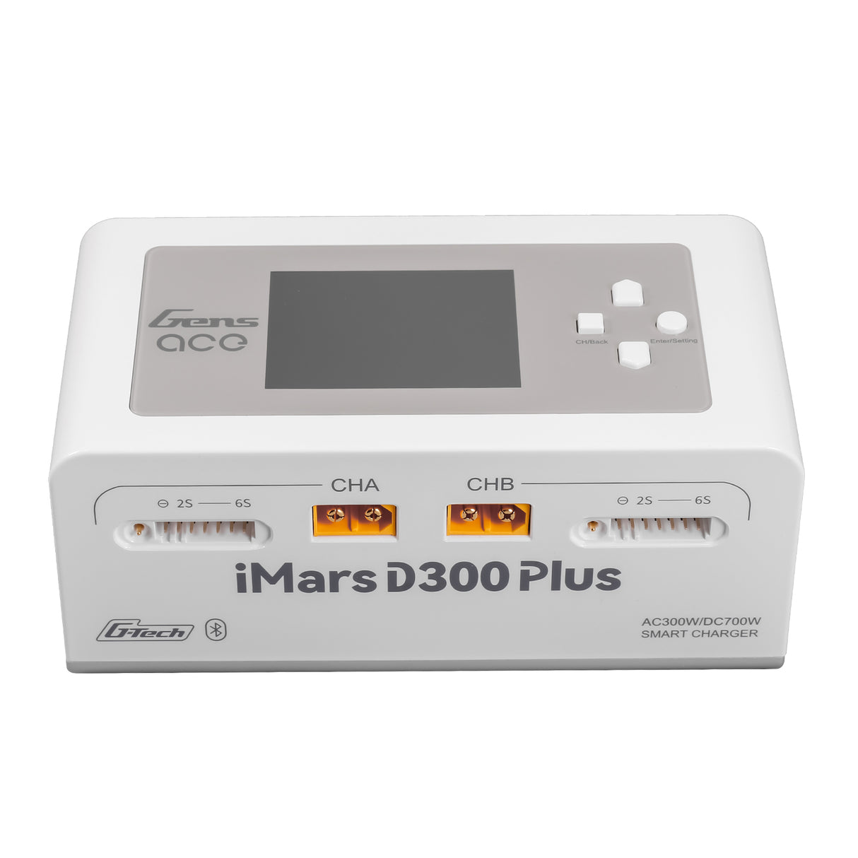 Gens ace iMars D300 Plus Smart Charger | Dual-Channel | G-tech | EW White