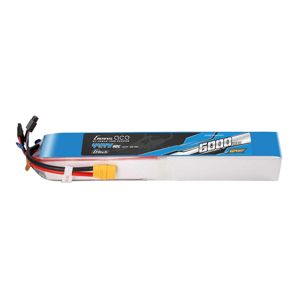 Gens Ace Sport G-Tech 6000mAh 44.4V 80C 12S1P Battery Pack with XT90 plug