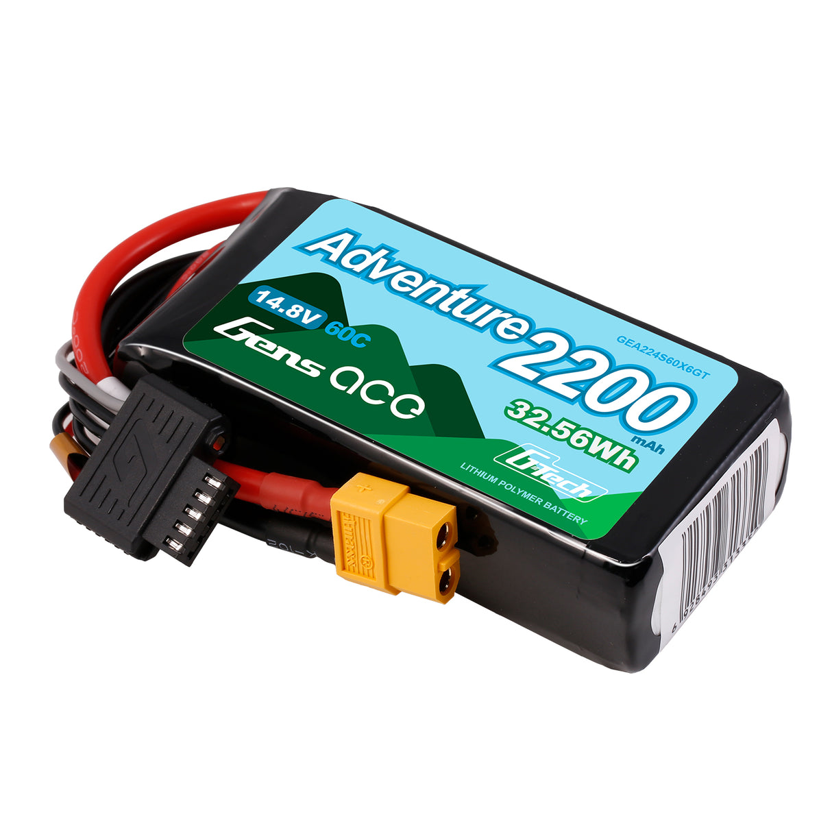 Gens ace G-Tech 2200mAh 4S1P 14.8V 60C Adventure RC car Lipo Battery