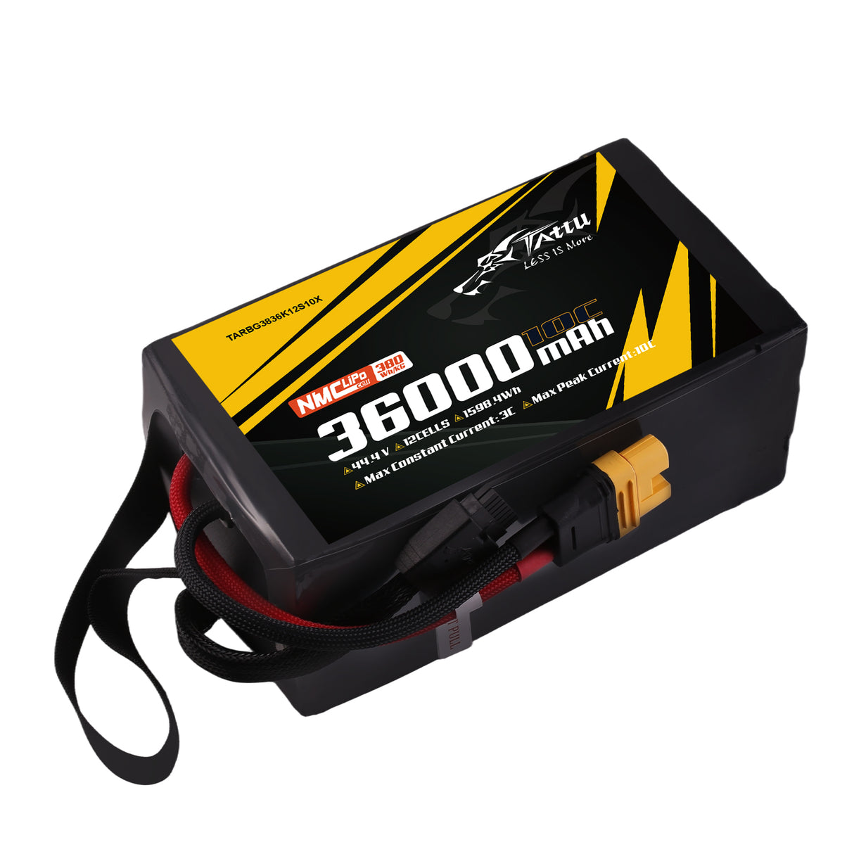 Tattu Semi-solid State 380Wh/kg 36000mAh 10C 44.4V 12S1P Lipo Battery Pack with AS150U-F plug