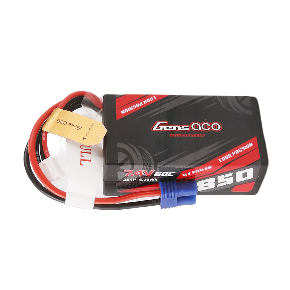 Gens ace 850 mAh 7,4 V 2S1P 60C Lipo-Akkupack mit EC2-Stecker