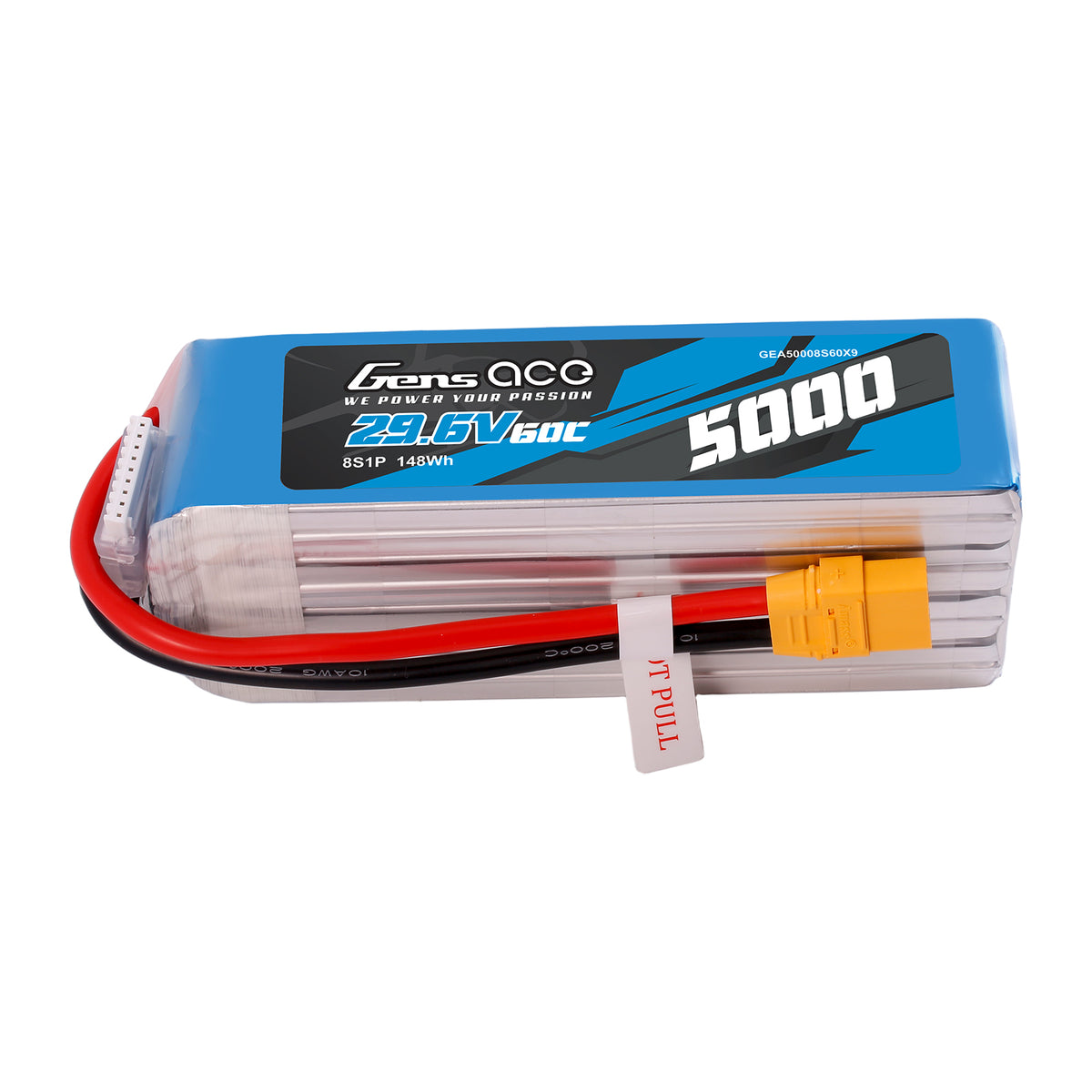 Gens ace 5000mAh 29.6V 60C 8S1P Lipo Battery Pack with XT90