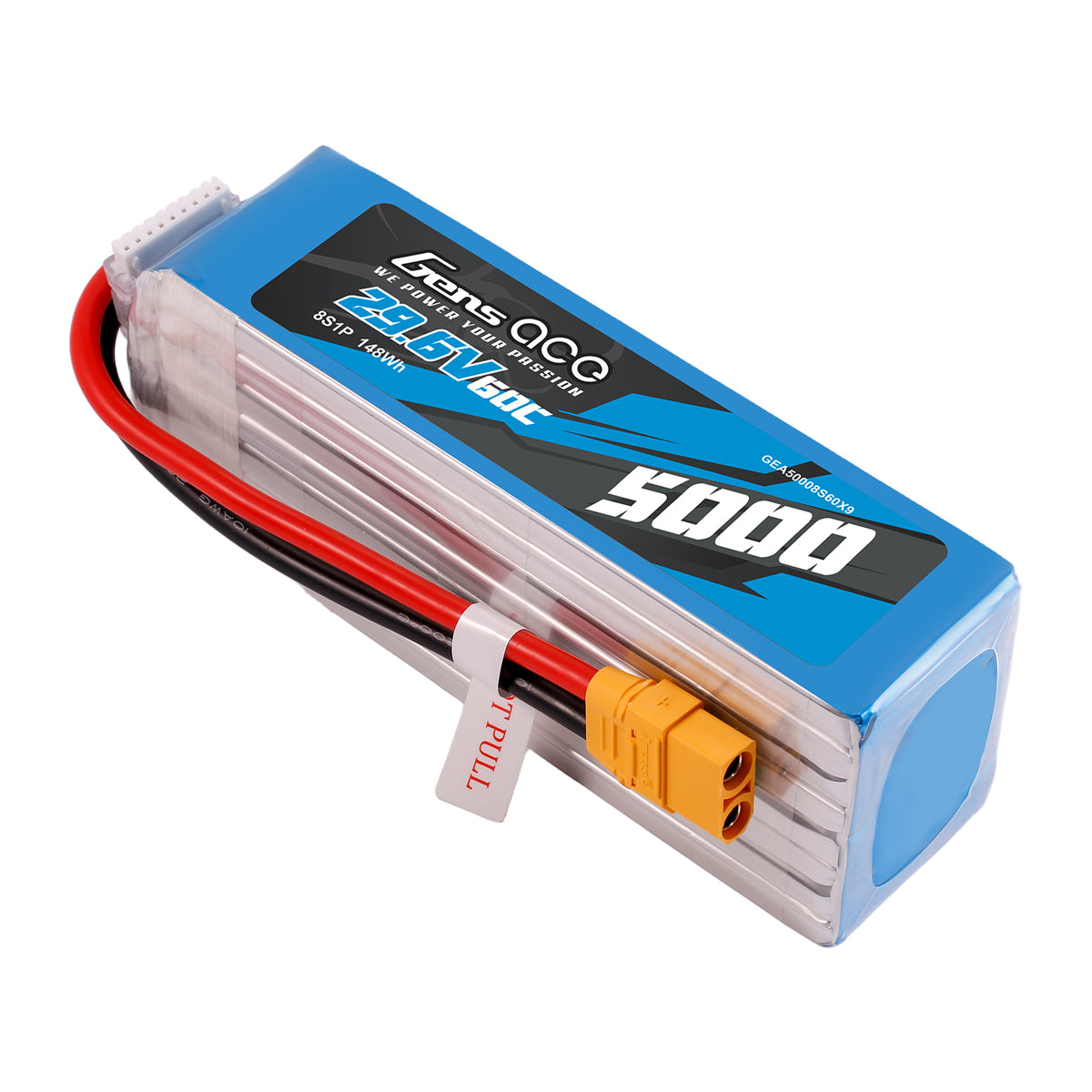 Gens ace 5000mAh 29.6V 60C 8S1P Lipo Battery Pack with XT90
