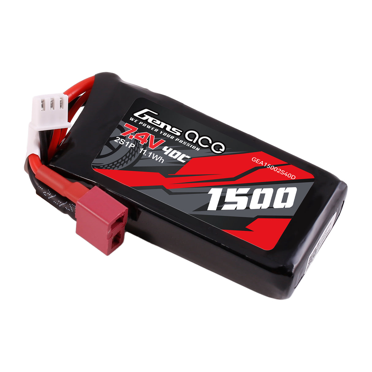 Gens ace 1500mAh 2S 150C Lipo Battery with Deans Plug