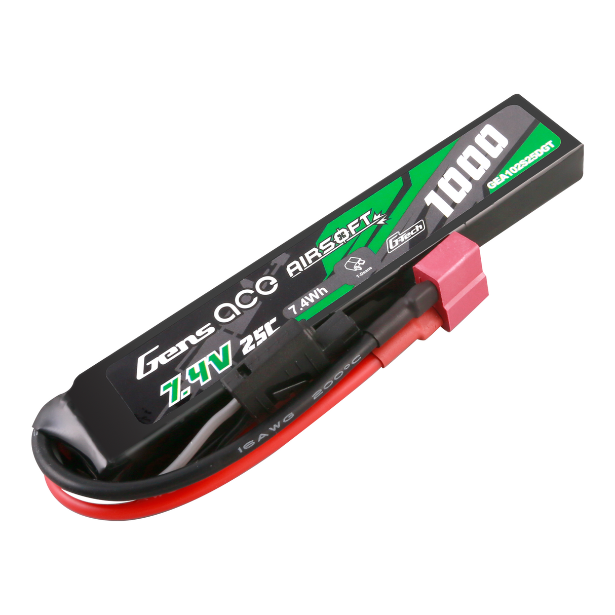 Gens ace G-Tech 25C 1000 mAh 2S1P 7,4 V Airsoft Gun Lipo Akku mit T-Stecker