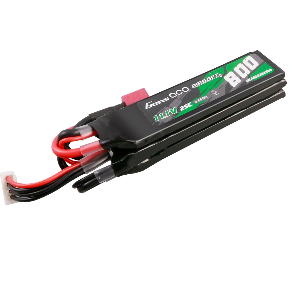 Gens ace 25C 800 mAh 3S1P 11,1 V NUNCHUCK 3X Airsoft Gun Lipo Akku mit Deans(T) Stecker