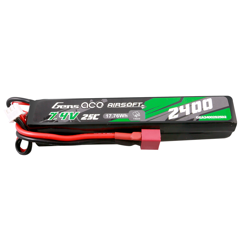 Gens ace 25C 2400 mAh 2S2P 7,4 V Sattel Airsoft Gun Lipo Akku mit Mini Deans(T) Stecker