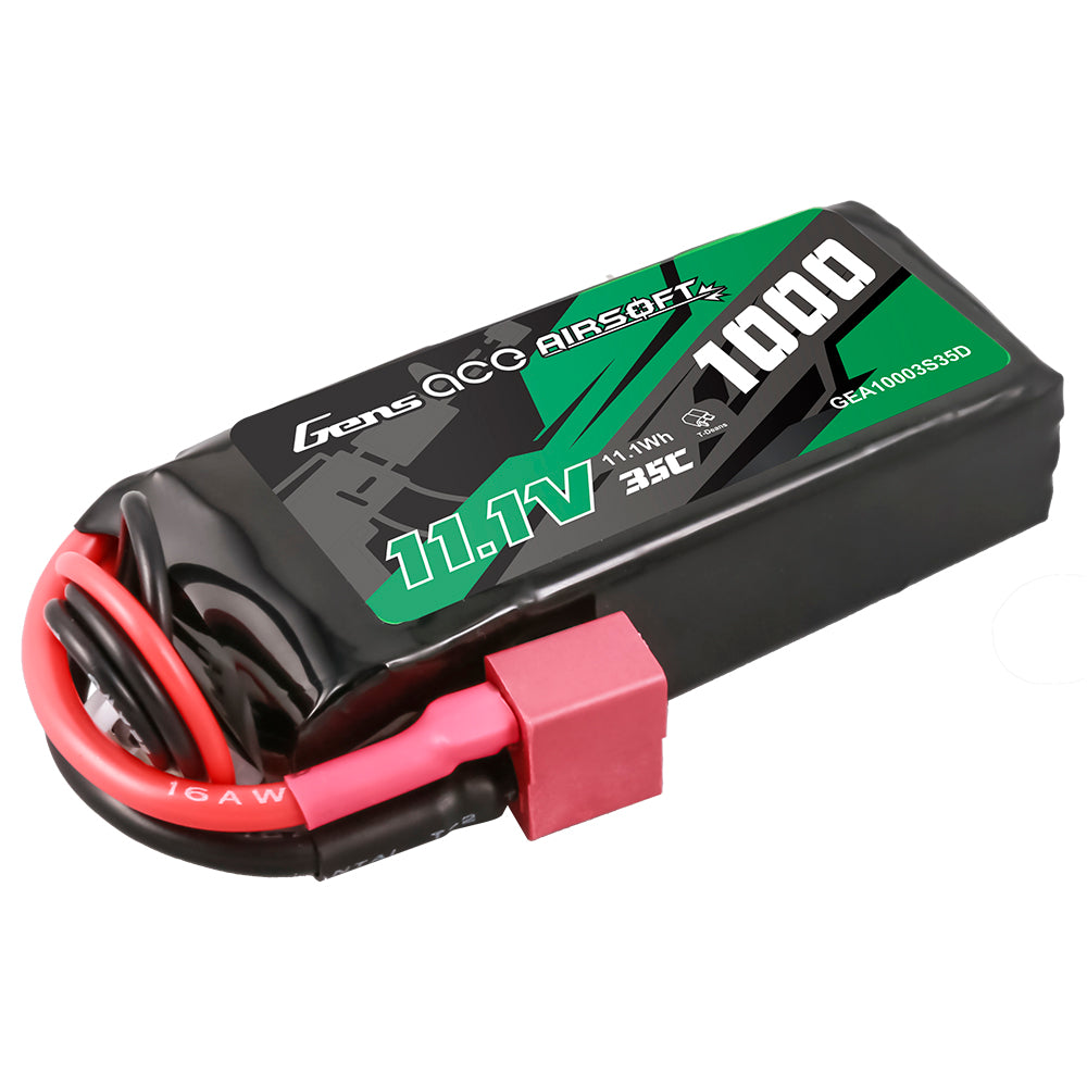 Gens ace 35C 1000 mAh 3S1P 11,1 V Airsoft Gun Lipo Akku mit T-Stecker