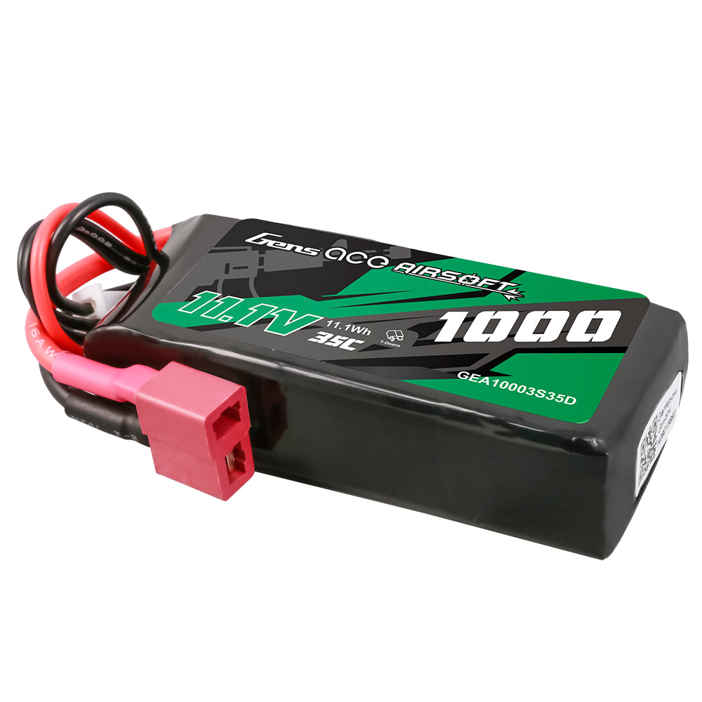 Gens ace 35C 1000 mAh 3S1P 11,1 V Airsoft Gun Lipo Akku mit T-Stecker