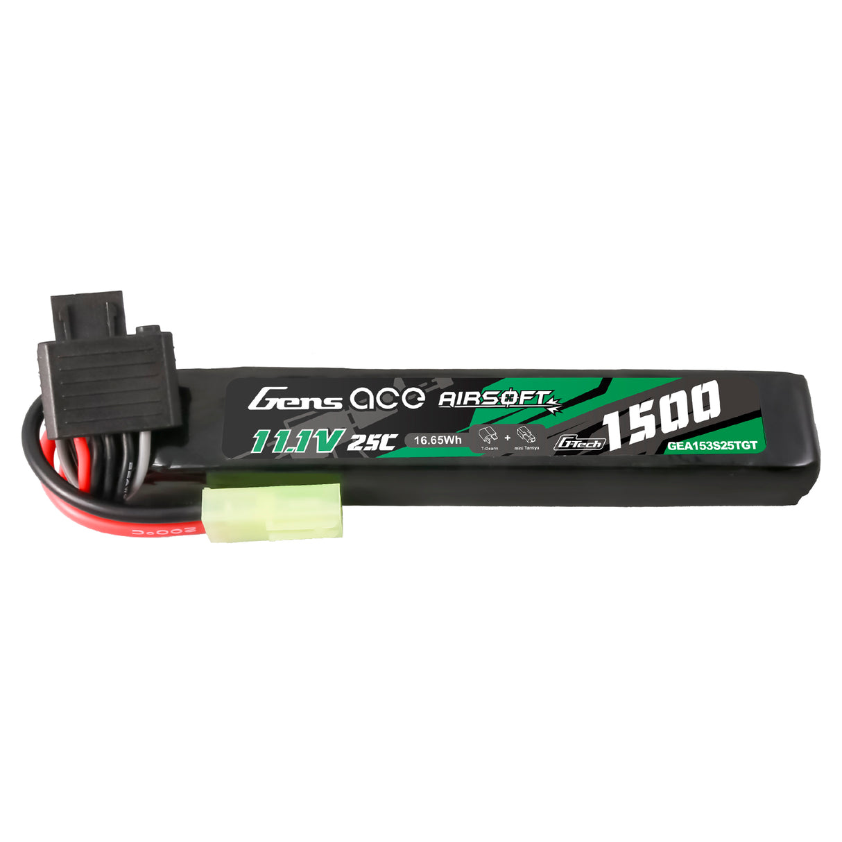 Gens ace G-Tech 25C 1500 mAh 3S1P 11,1 V Airsoft-Waffe Lipo-Akku mit Tamiya