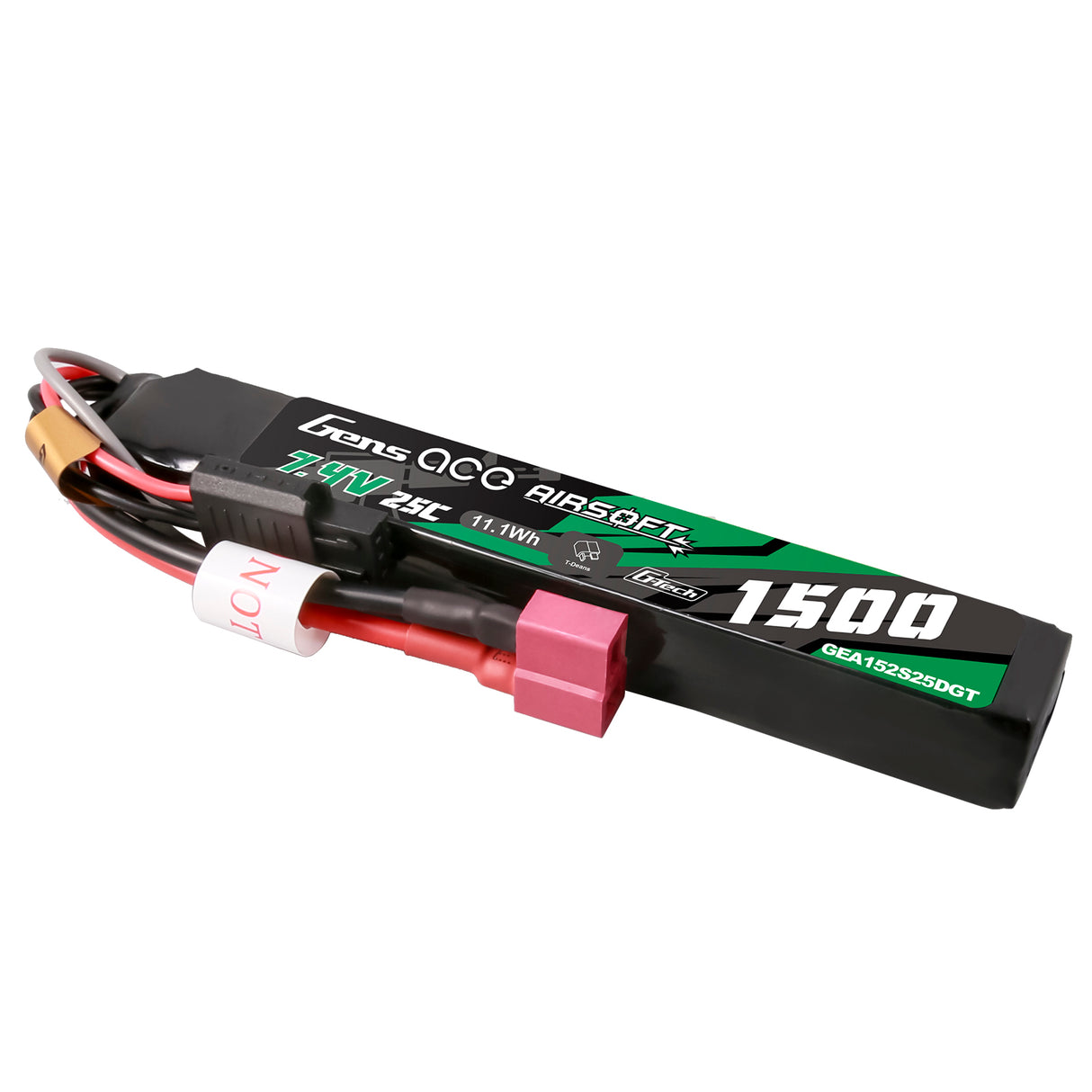 Gens ace G-Tech 25C 1500 mAh 2S1P 7,4 V Airsoft Gun Lipo Akku mit T-Stecker