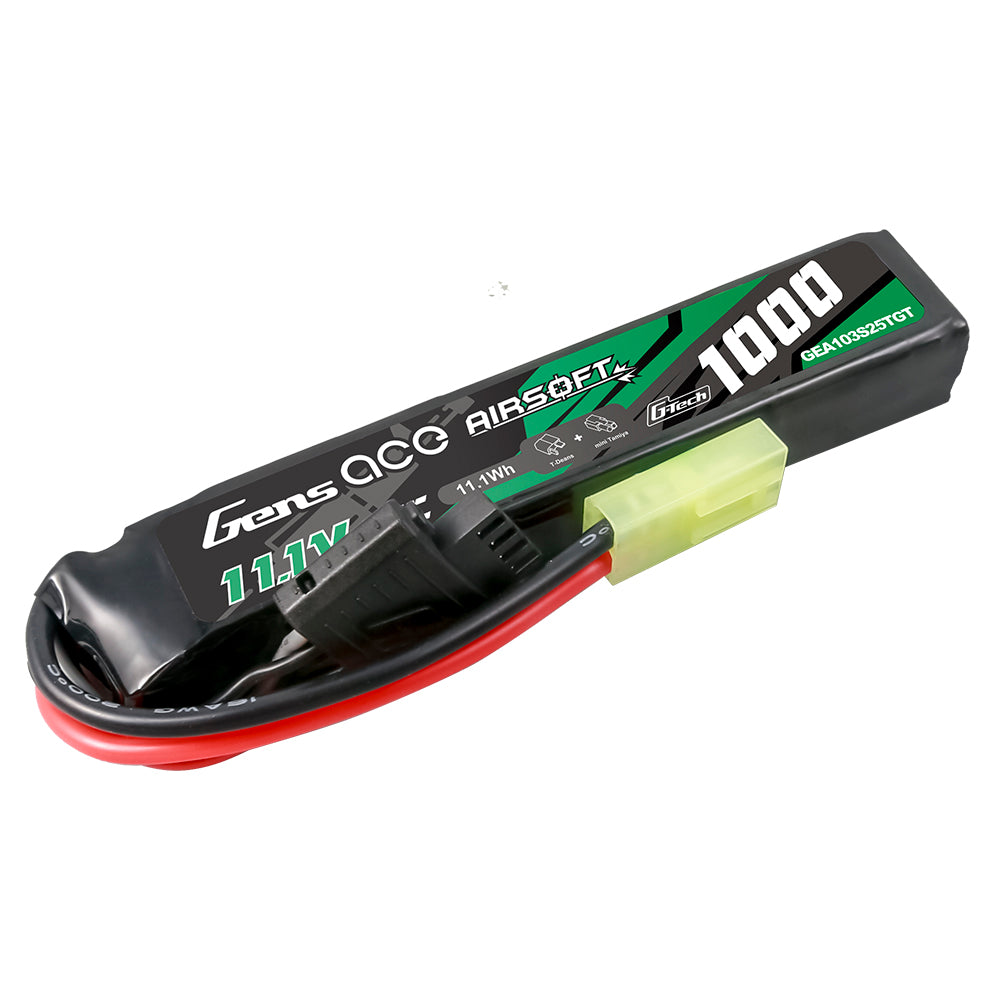 Gens ace G-Tech 25C 1000 mAh 3S1P 11,1 V Airsoft-Waffe Lipo-Akku mit Tamiya