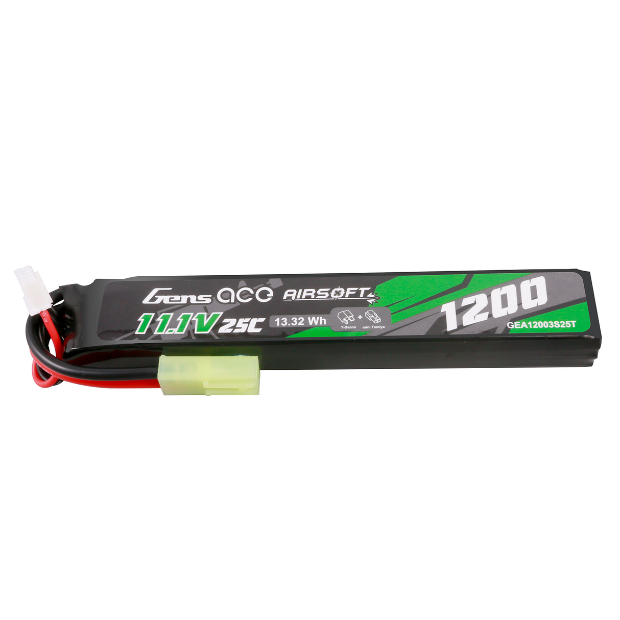 Gens ace 25C 1200mAh 3S1P 11.1V Airsoft Gun Lipo Battery with Tamiya Plug