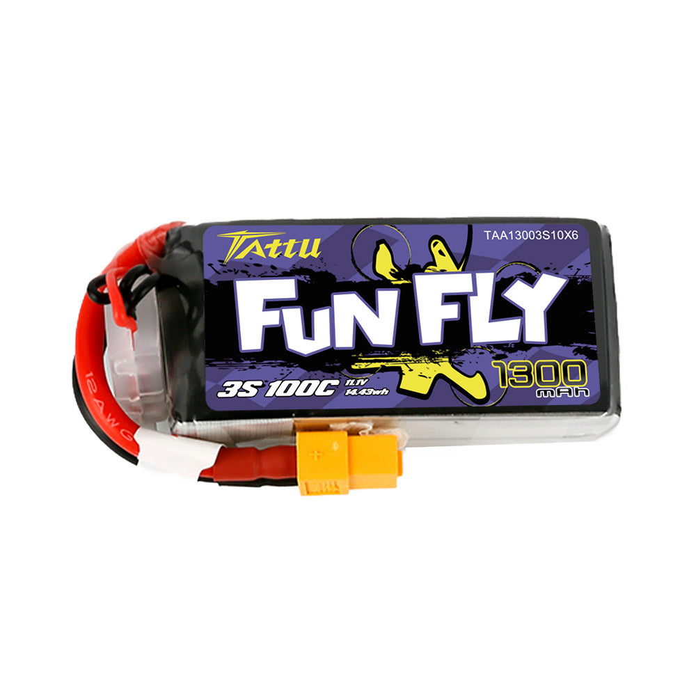 Tattu Funfly Serie 1300 mAh 11,1 V 100C 3S1P Lipo-Akkupack mit XT60-Stecker