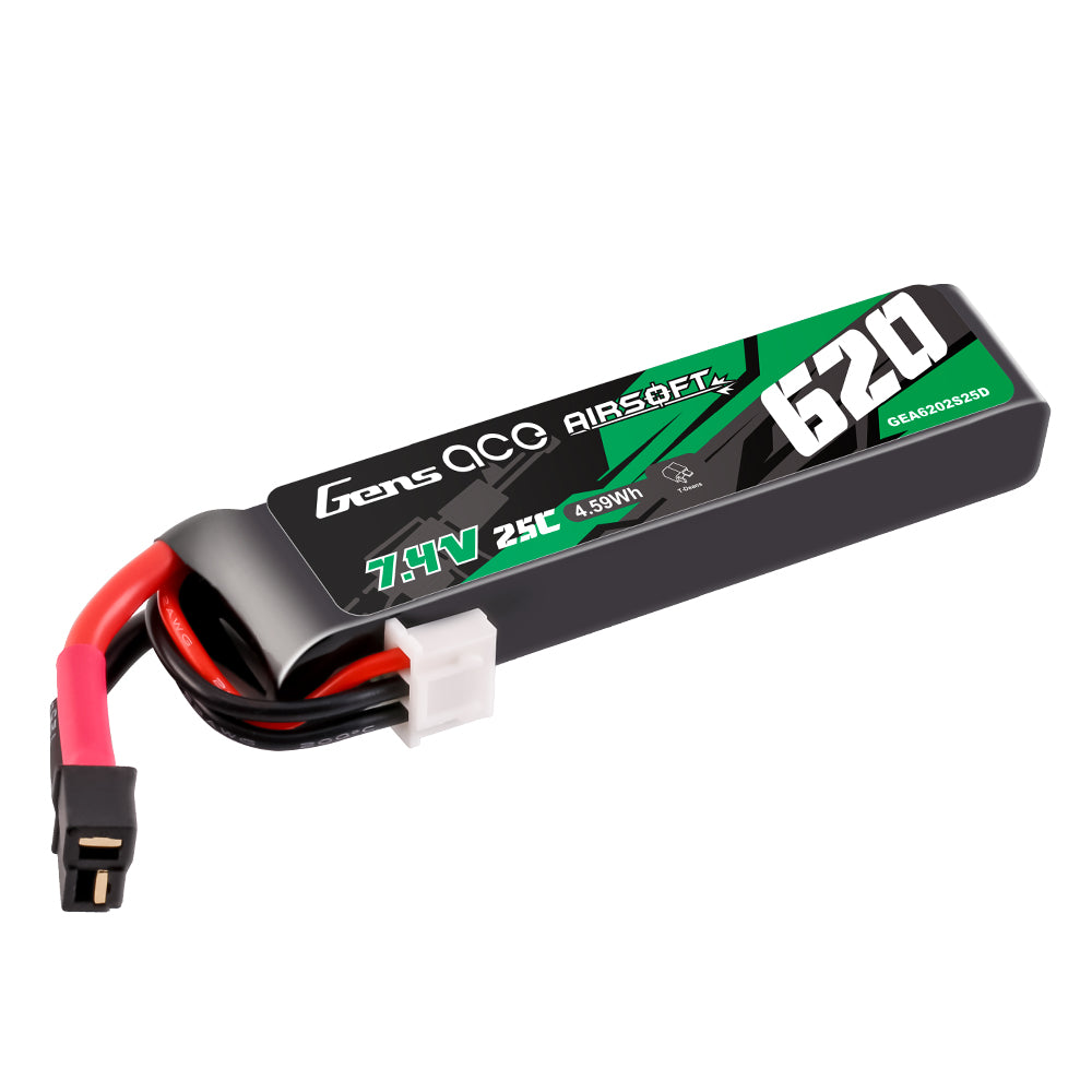 Gens ace 25C 620 mAh 2S1P 7,4 V Airsoft-Waffe Lipo-Akku mit Mini-Deans(T)-Stecker