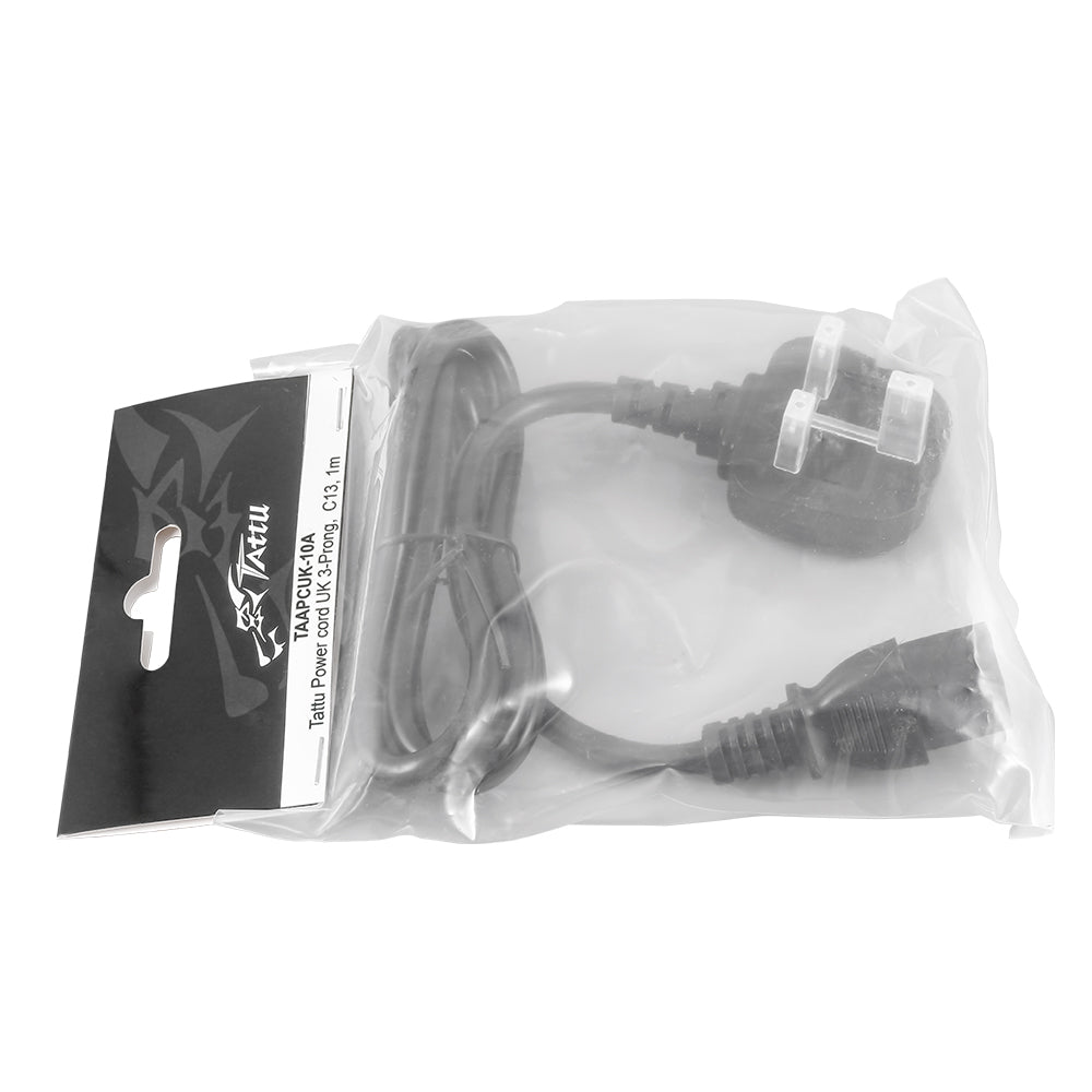 Tattu Power cord UK 3-Prong,  C13, 1m