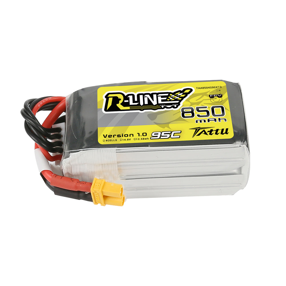 Tattu R-Line 850 mAh 14,8 V 4S1P 95C Lipo-Akkupack mit XT30-Stecker