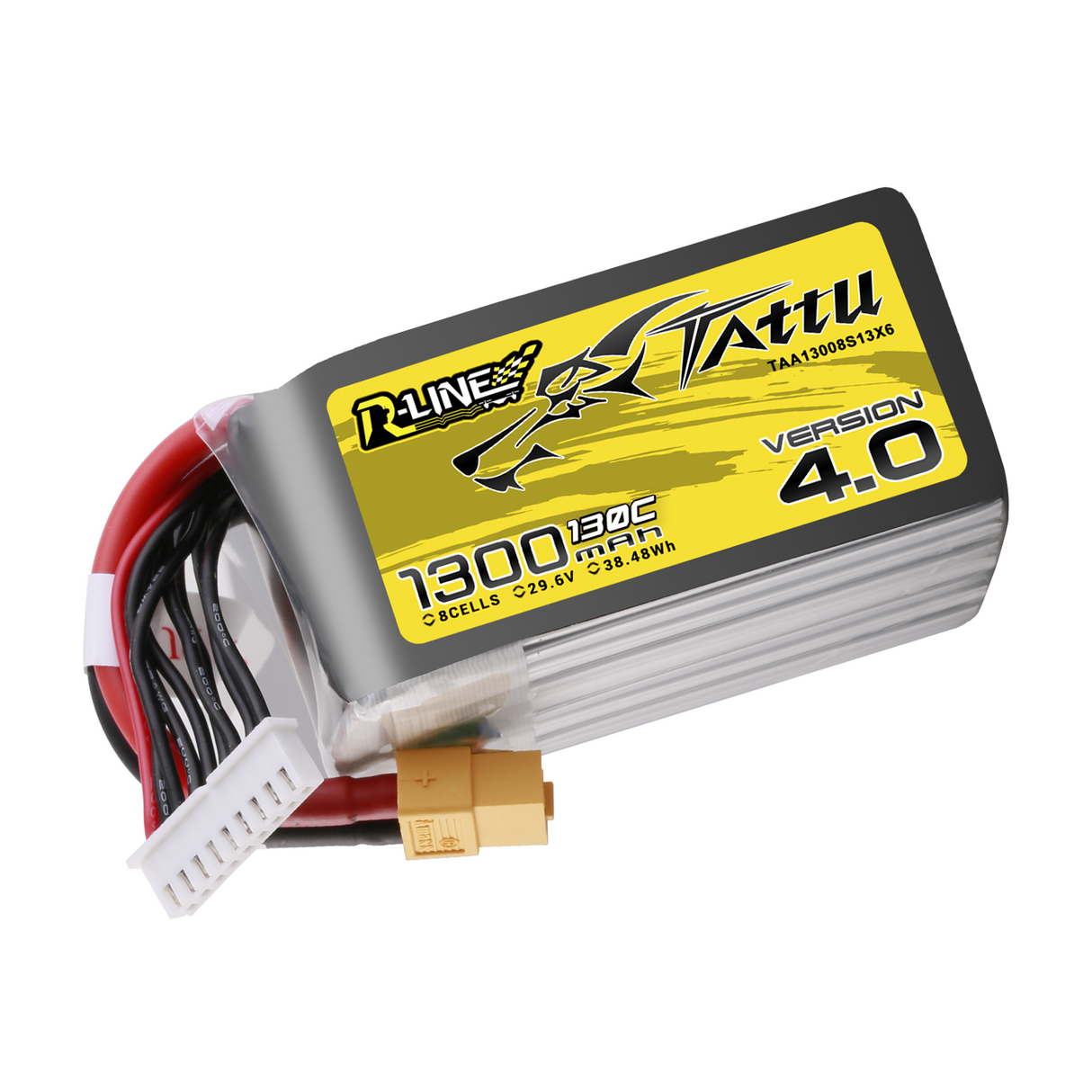 Tattu R-Line Version 4.0 1300mAh 8S 29.6V 130C Lipo Battery Pack with XT60 Plug