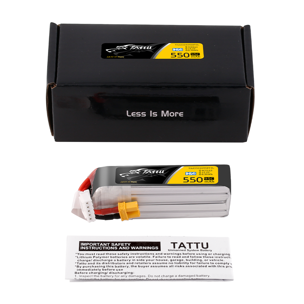 Tattu 550mAh 4S 95C 15.2V HV Lipo Battery with XT30 Plug