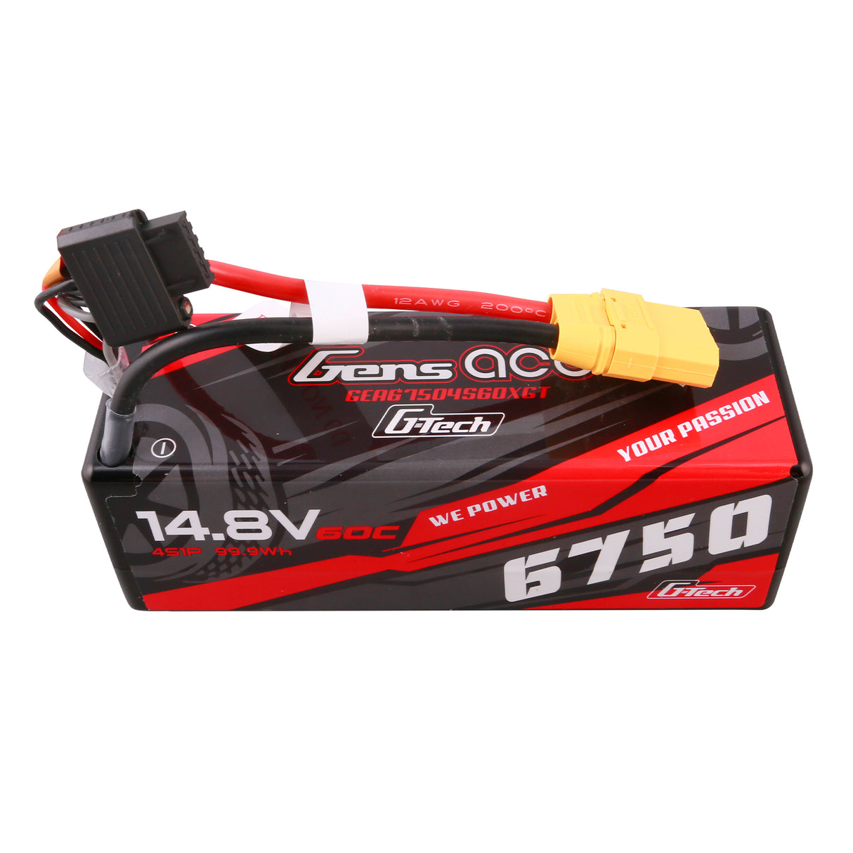 Gens ace G-Tech Hardcase 6750mAh 14.8V 60C 4S1P Lipo Battery with XT90 Plug