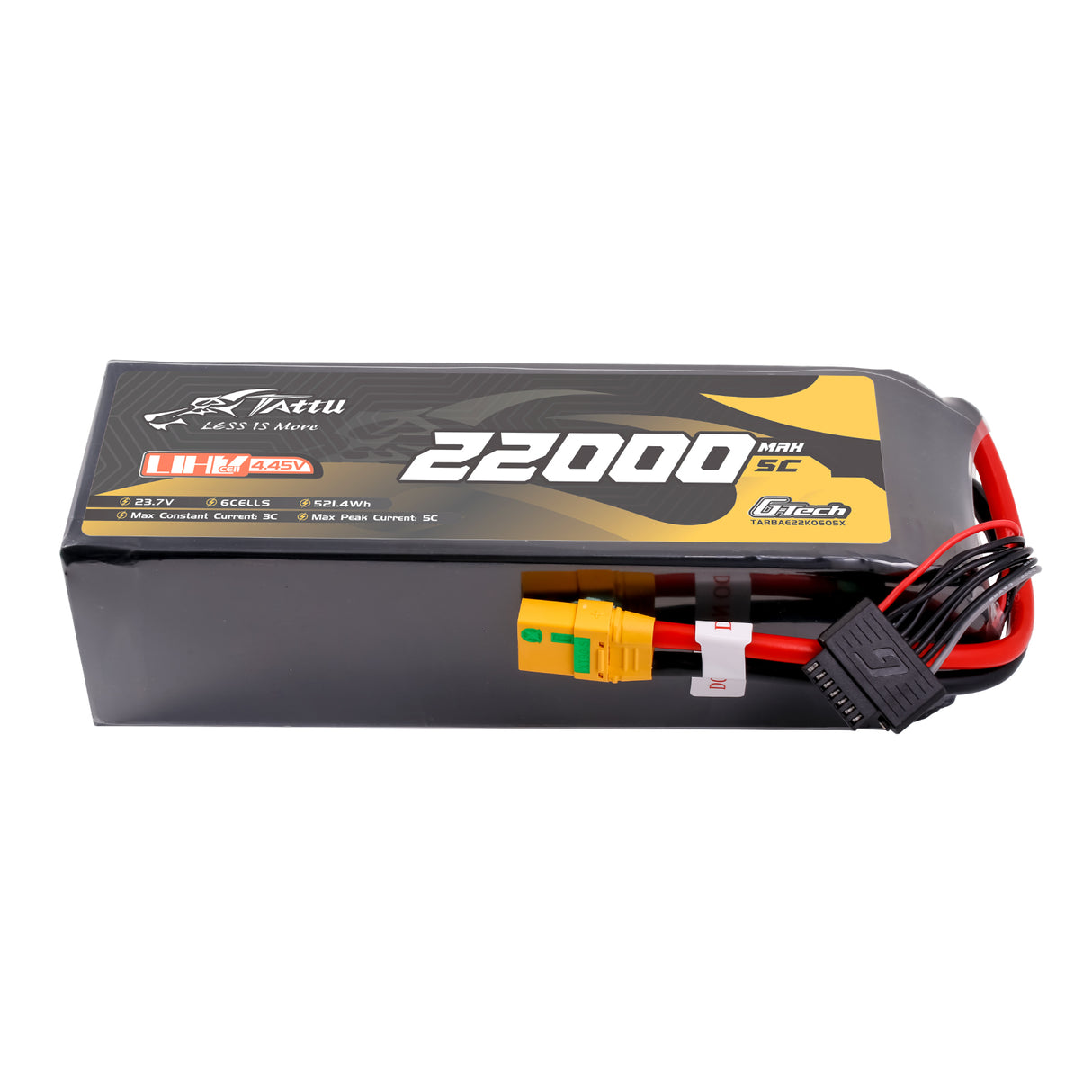 Tattu 22000mAh 6S1P 5C 23.7V Lipo Battery with XT90S-F | Ultra High Voltage | G-Tech