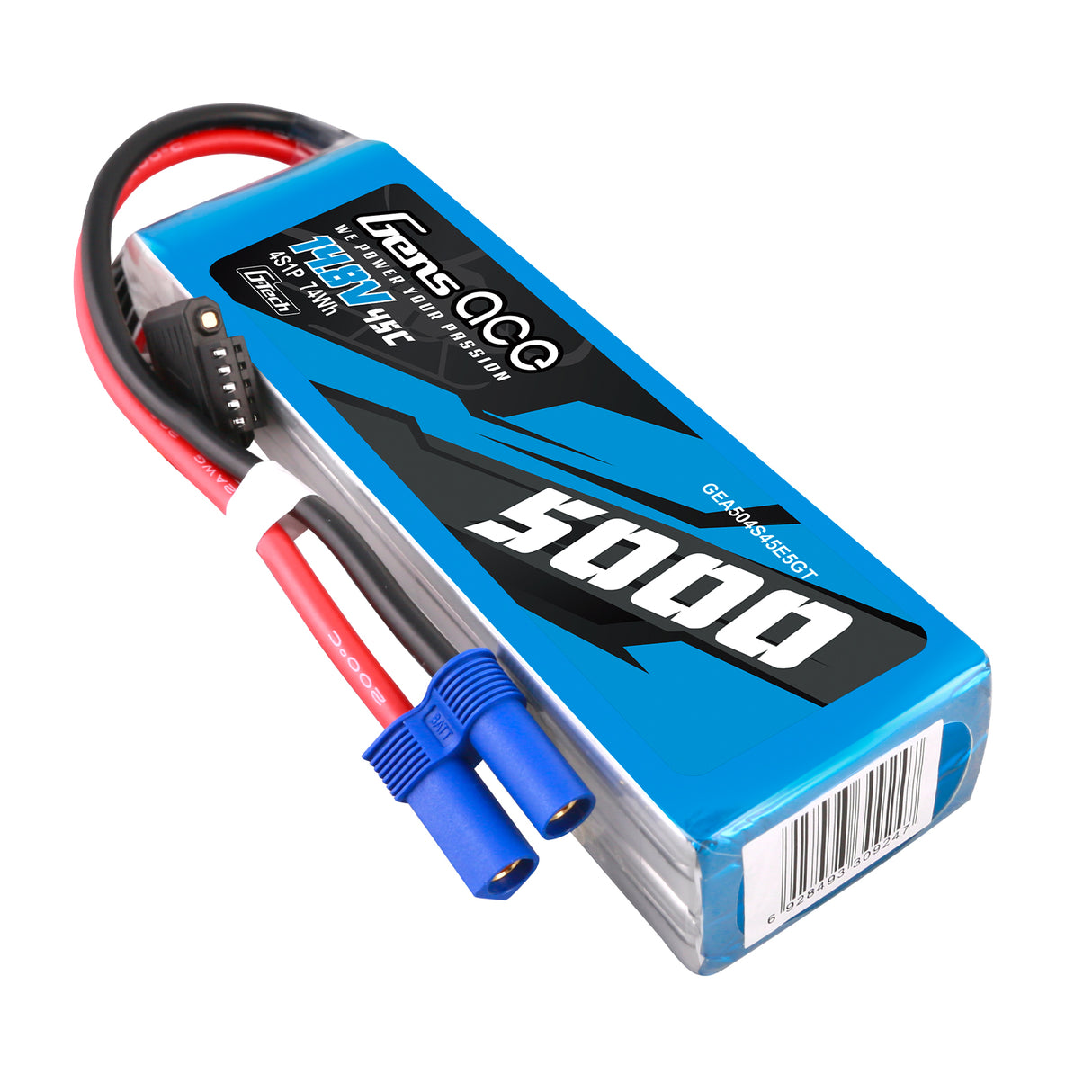 Gens ace G-Tech 5000 mAh 14,8 V 45 C 4S1P Heli Lipo Akku mit EC5 Stecker