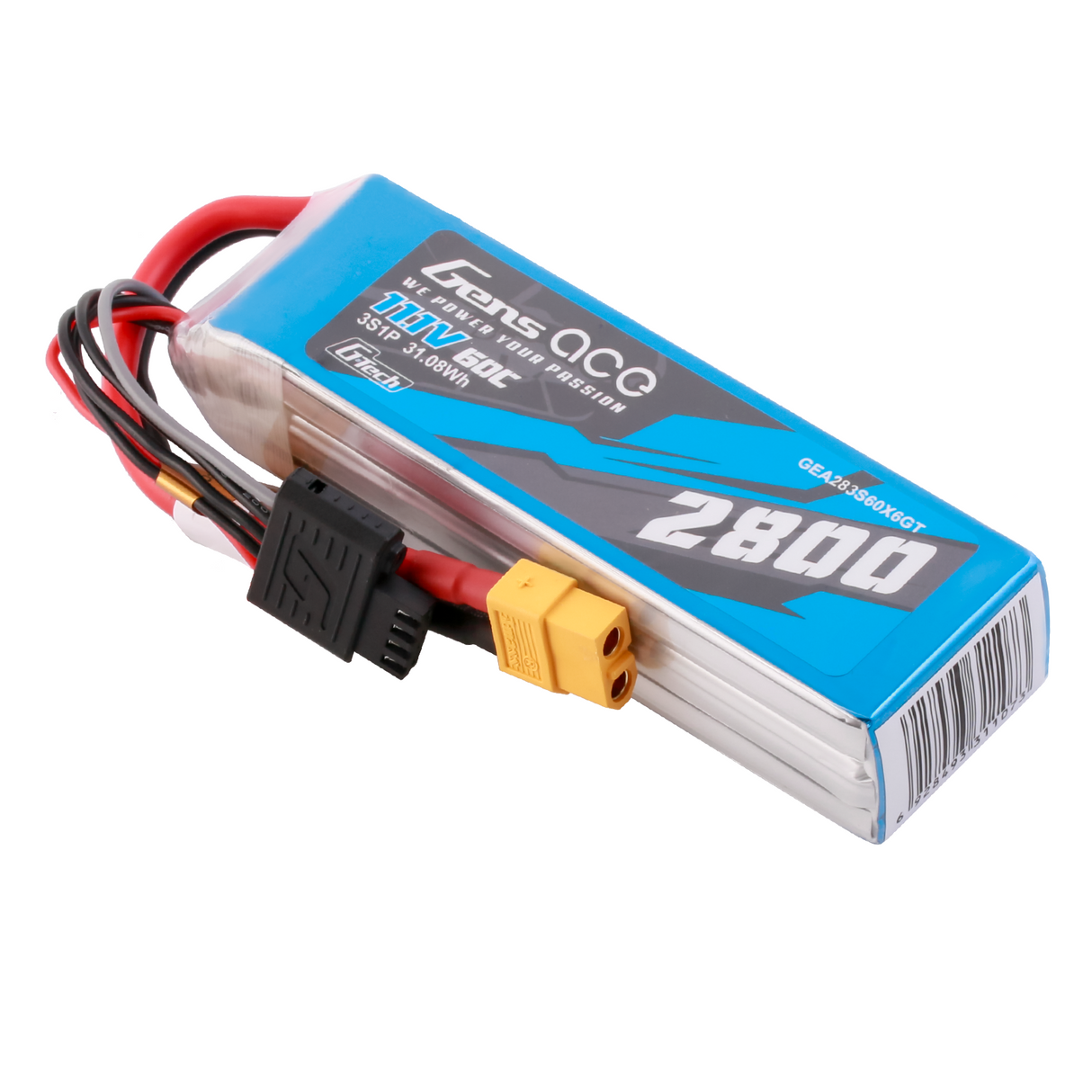 Gens ace G-Tech Soaring 2800 mAh 11,1 V 60 C 3S1P LiPo-Akkupack mit XT60-Stecker